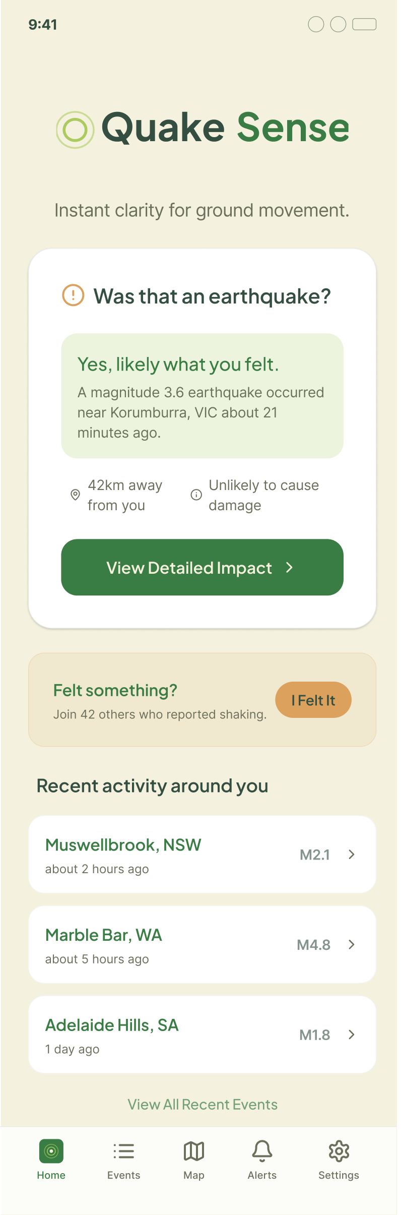 QuakeSense screenshot